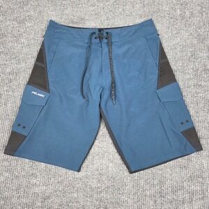 Pelagic FX-90 Tactical Fishing Shorts Men's Size 32 Blue Grey Boardshorts 10694